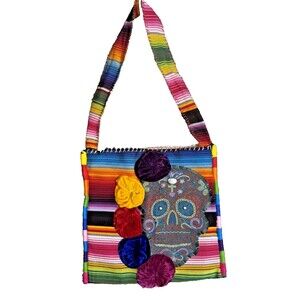 Boot Rugs Handmade Embroidered Skull Beaded Handbag Purse Bohemian Unique Retro